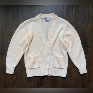 Vintage Lindsey Blake thick heavy pink button up cardigan sweater size small s